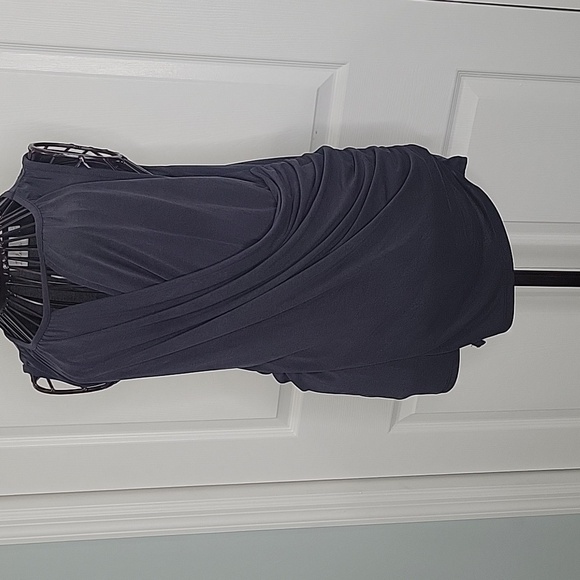 Deletta Elegant Black Draped Sleeveless Top SUZE XS - Picture 2 of 5